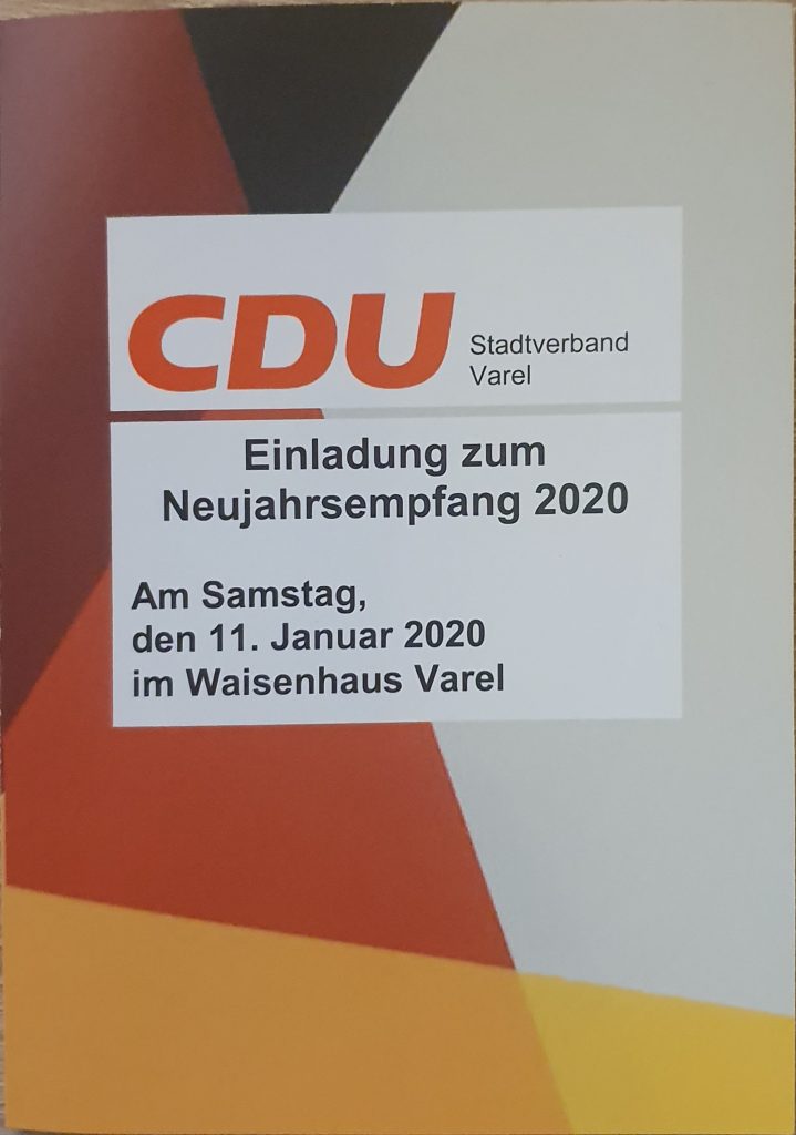 11.01.2020: Neujahrsempfang CDU-Stadtverband Varel