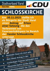 Antrag Feuerwerksverbot bei Schlosskirche wird durch die CDU unterstützt